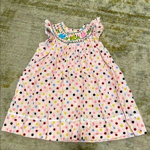 Lil Cactus Smocked Easter Bunny Toddler Girl Pink Polka Dot Dress 2T
